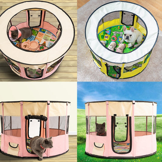 Portable Pet House Oxford Cloth Crate Room Playing