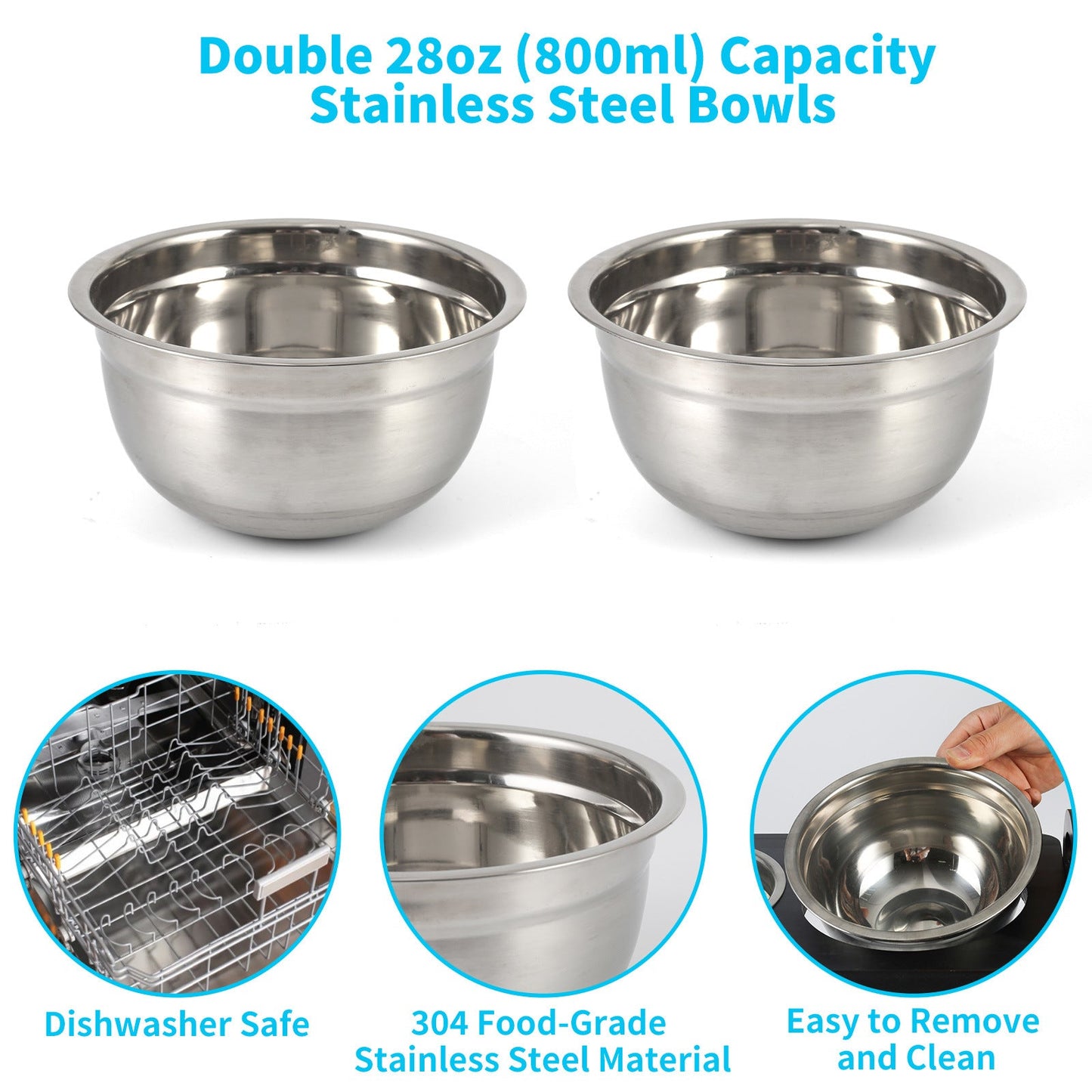 Elevated Dog Bowls for Medium Large Sized Dogs, Adjustable Heights
