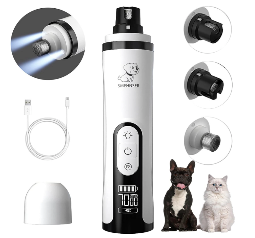 Dog Nail Grinders Rechargeable Pet Nail Clippers Grooming Trimmer